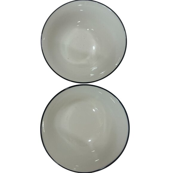 2 Royal Norfolk Bowls MCM Microwave Dishwasher Saf Black White Grid 6" Diameter - Picture 3 of 5